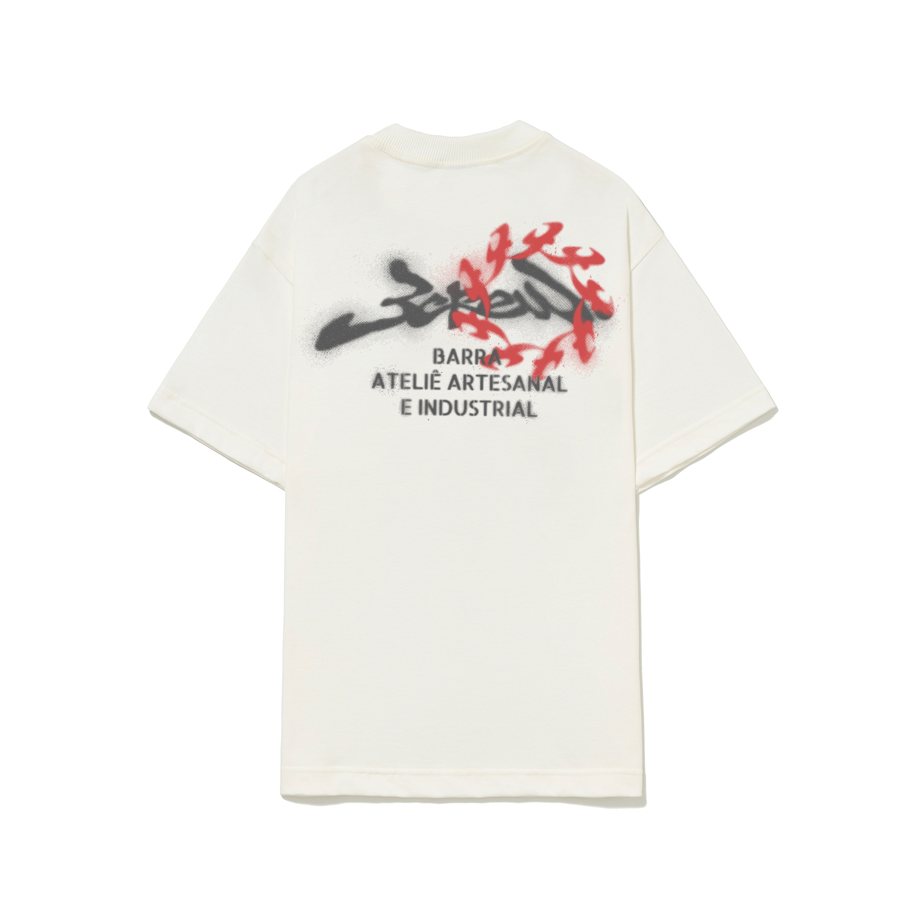 CAMISETA BARRA ATELIE ESTENCIL OFF WHITE VERSO