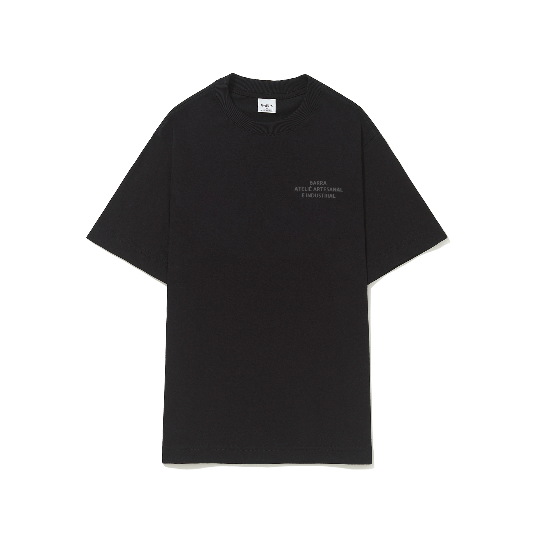 CAMISETA BARRA ATELIE ESTENCIL PRETA FRENTE