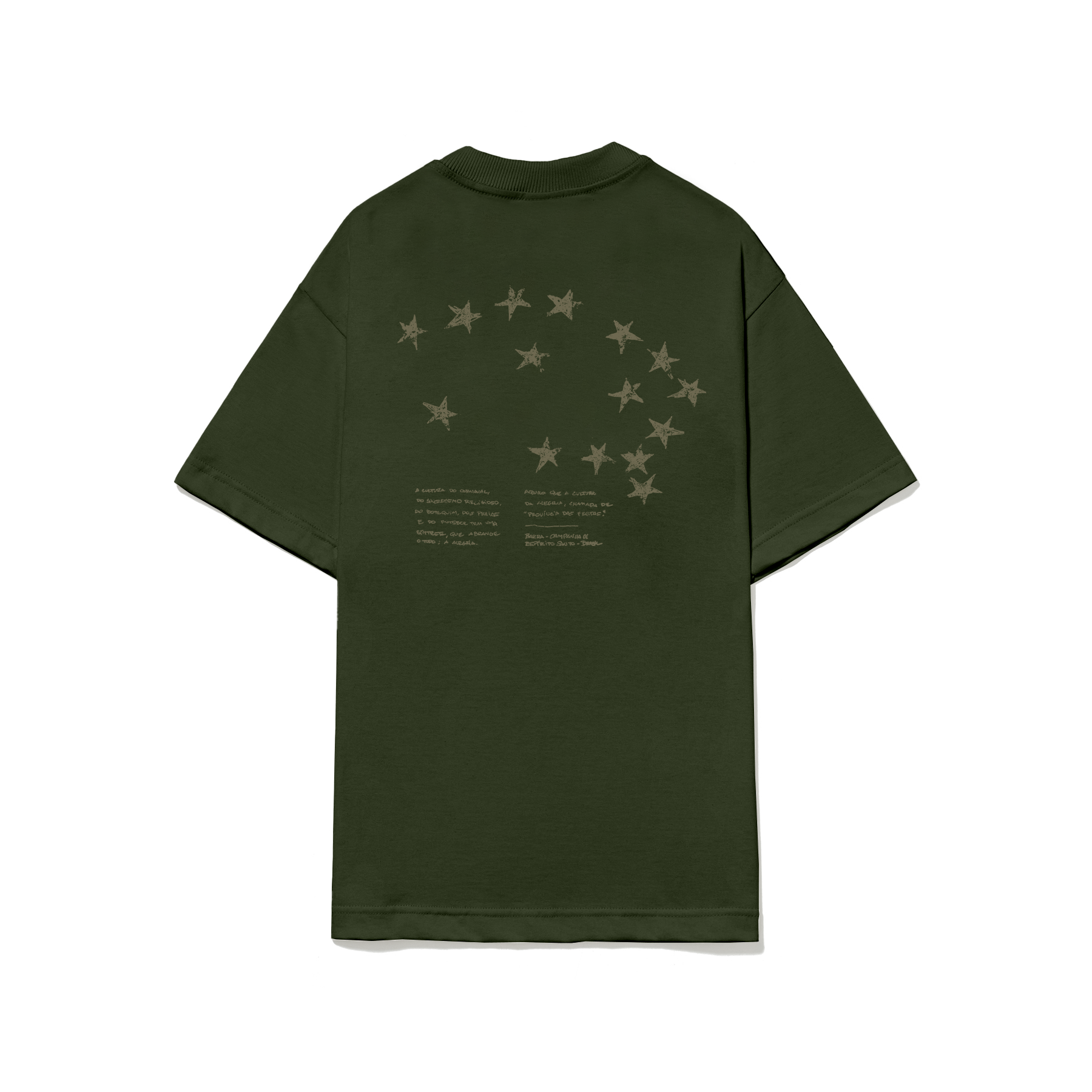 CAMISETA BARRA LOGO CONSTELAÇÃO VERDE VERSO