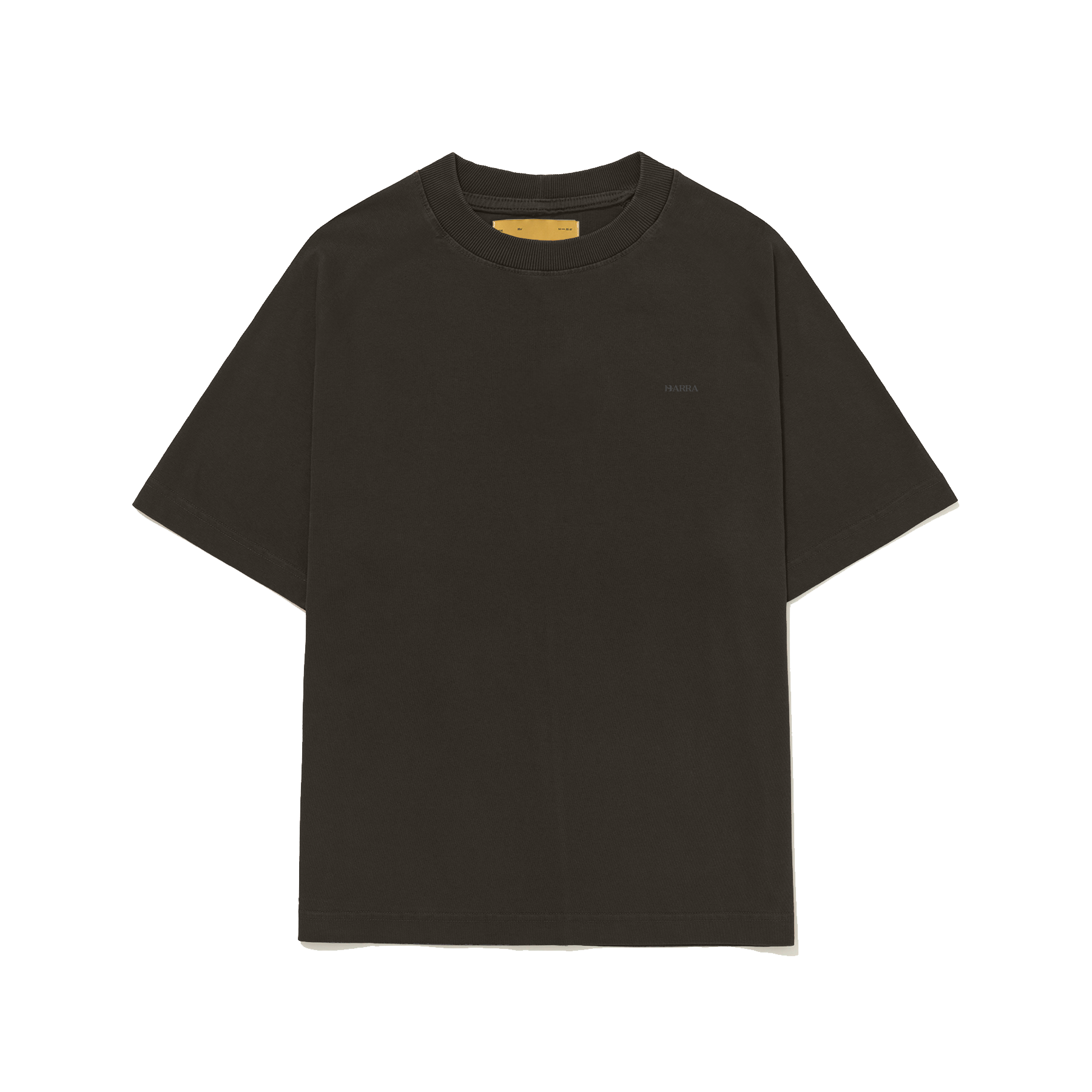 CAMISETA CLASSICA BARRA LOGO MARROM [FRENTE]