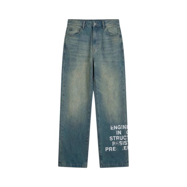 Calça Take-Off Movement Washed Blue Loose Fit Jeans