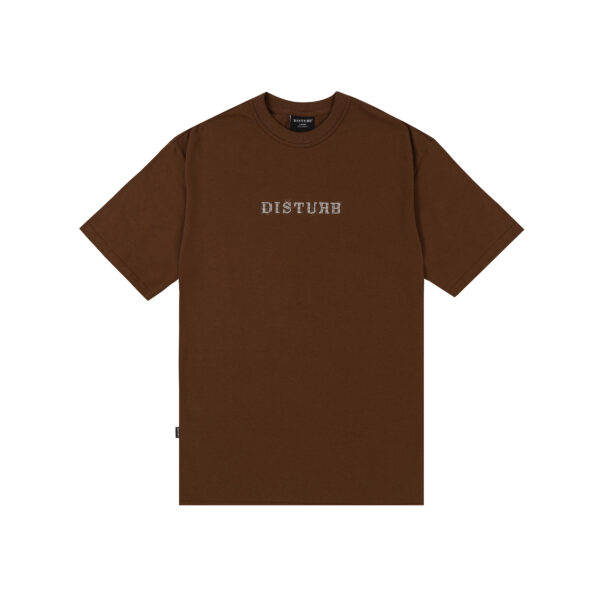 Camiseta Disturb Studded Logo Marrom