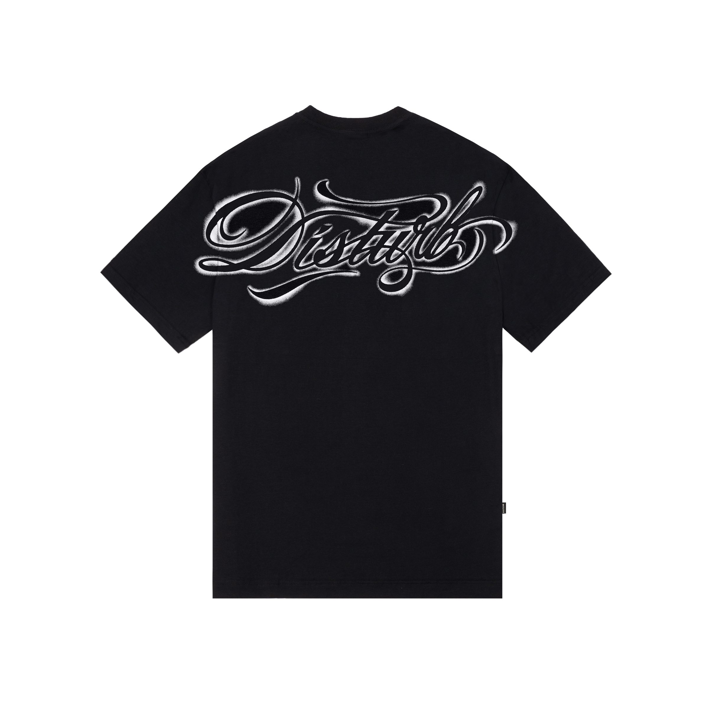 T-shirt Script Stencil Preta Costas