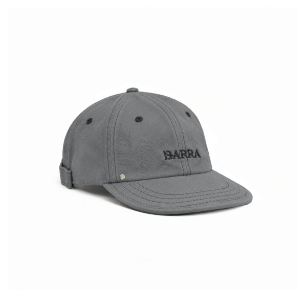 Boné Six Panel Barra Logo Grafite Estonado