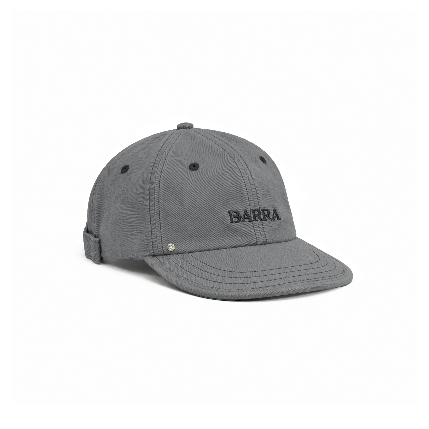 BONE SIX PANEL BARRA LOGO GRAFITE ESTONADO FRENTE